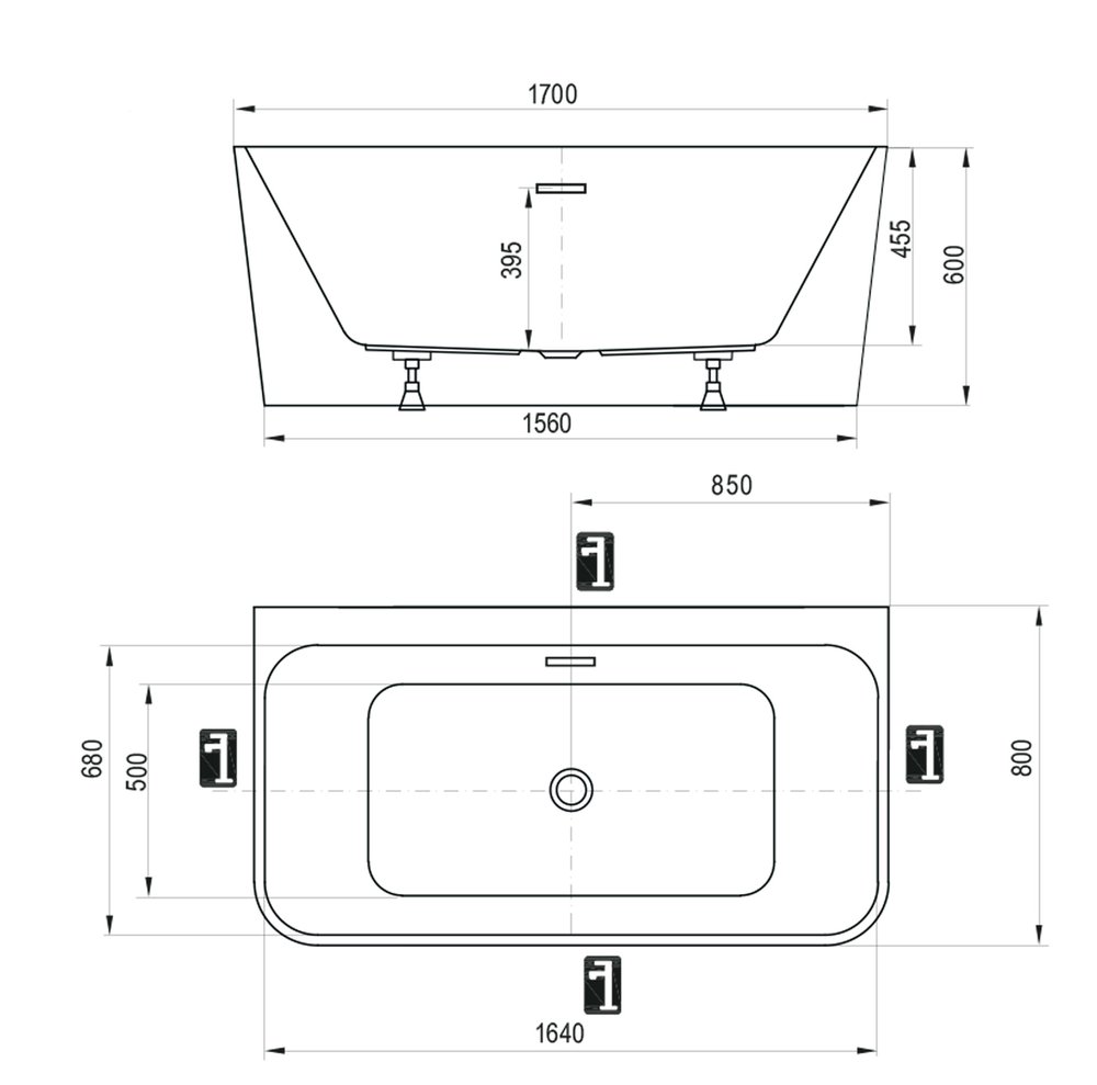 Ванна Freedom D 170x80 прямоугольная